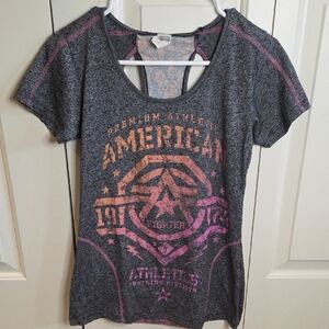 American Fighter Charcoal and Coral Women's Tee